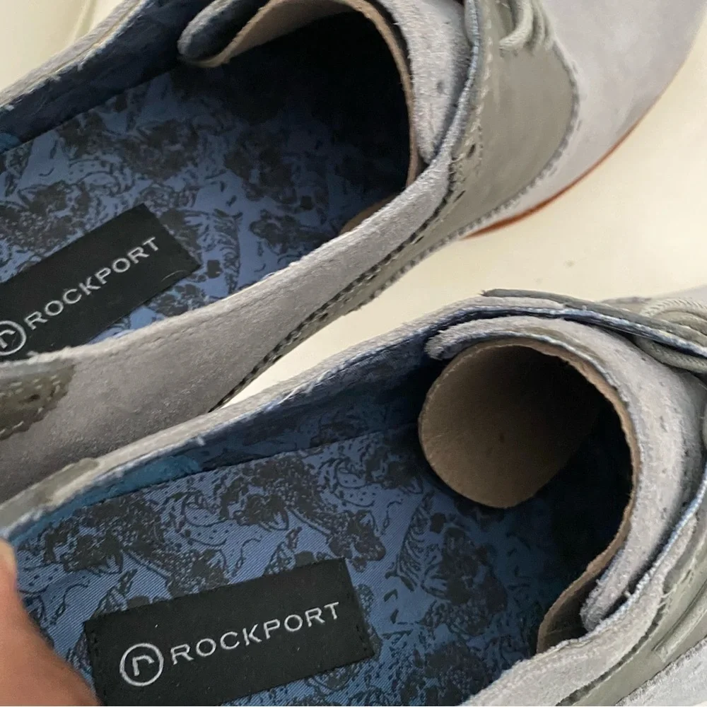 Rockport 'Ledge Hill' Saddle Shoe Suede Leather Oxford Lace Up Men 13 Grey NEW